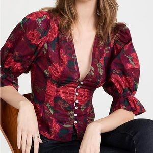 Free People I Found You Printed Top Size XS